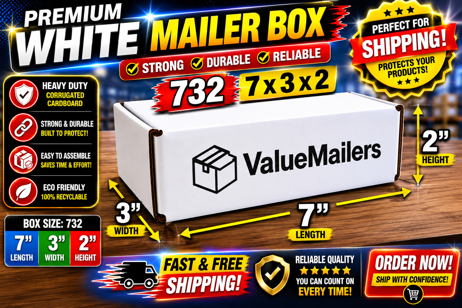 7x3x2 White Corrugated Shipping Mailers Packing Box Boxes Folding 50 100 To 1000