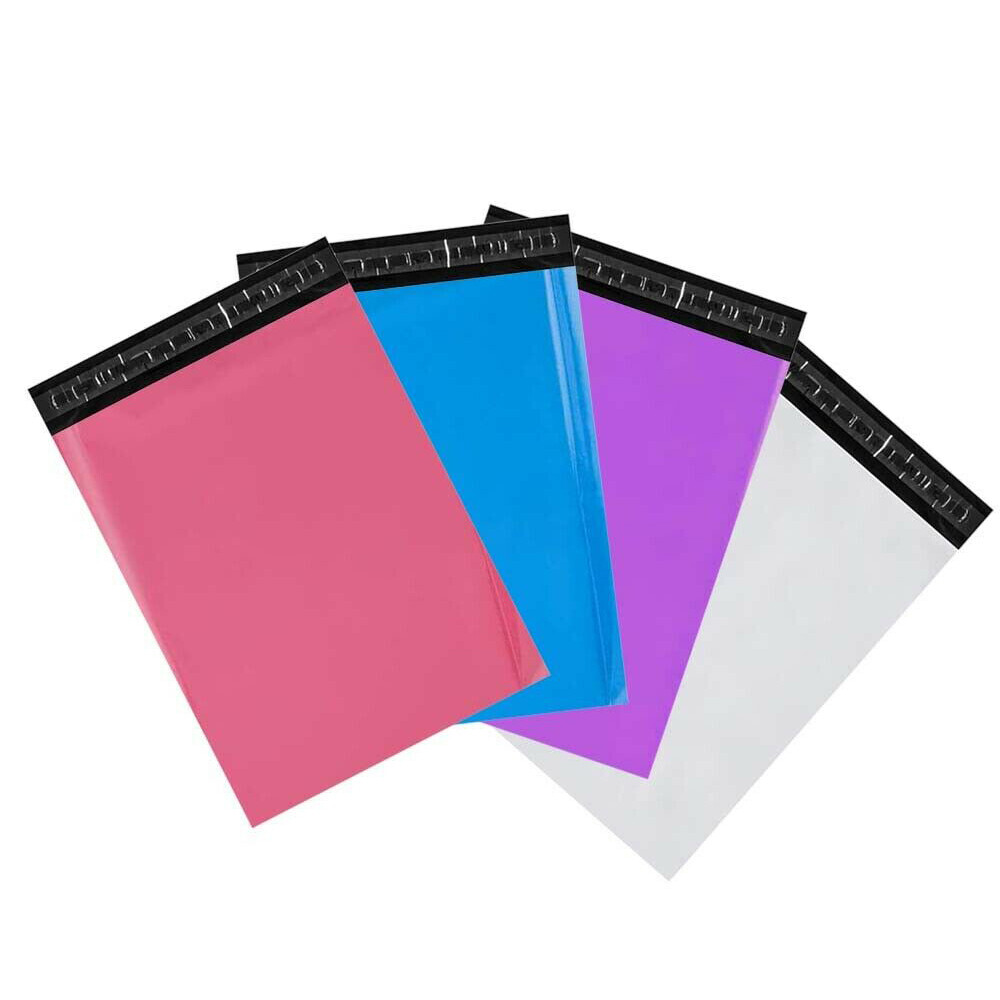 100PCS Poly Mailer Muti-color 10×13″ Self-adhesive Plastic Shipping Mailing Bags