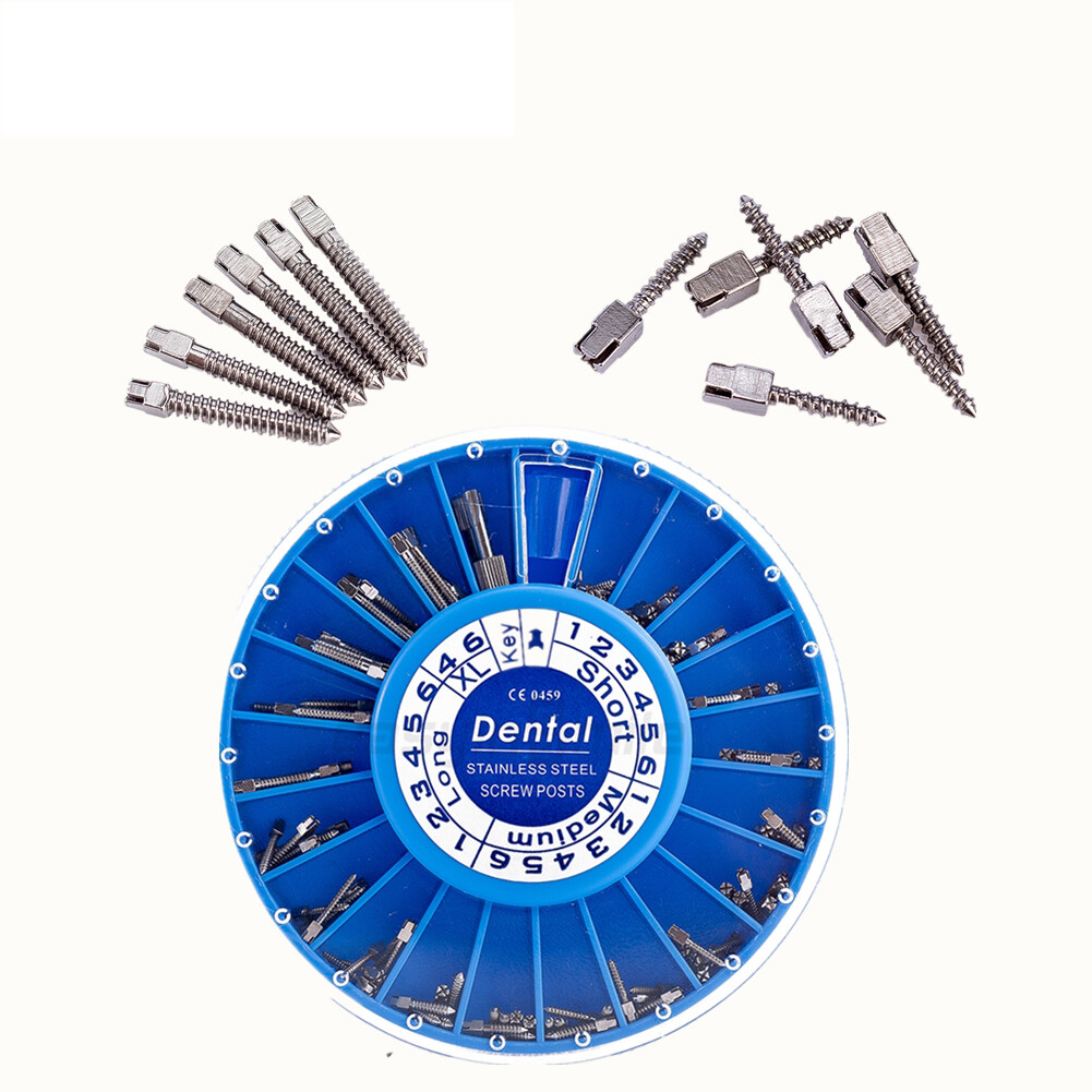 Dental Screw Posts Conical Kits Refills Assorted 24k Gold Plated/Silver 120 Pcs