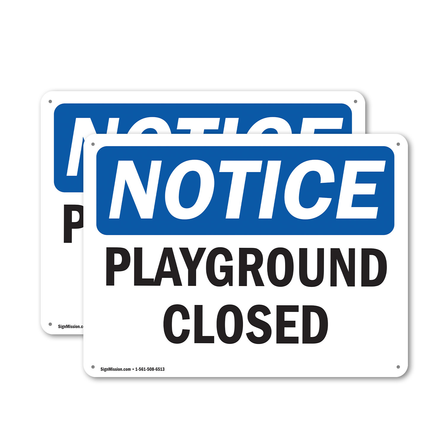 (2 Pack) Playground Closed OSHA Notice Sign Decal Metal Plastic