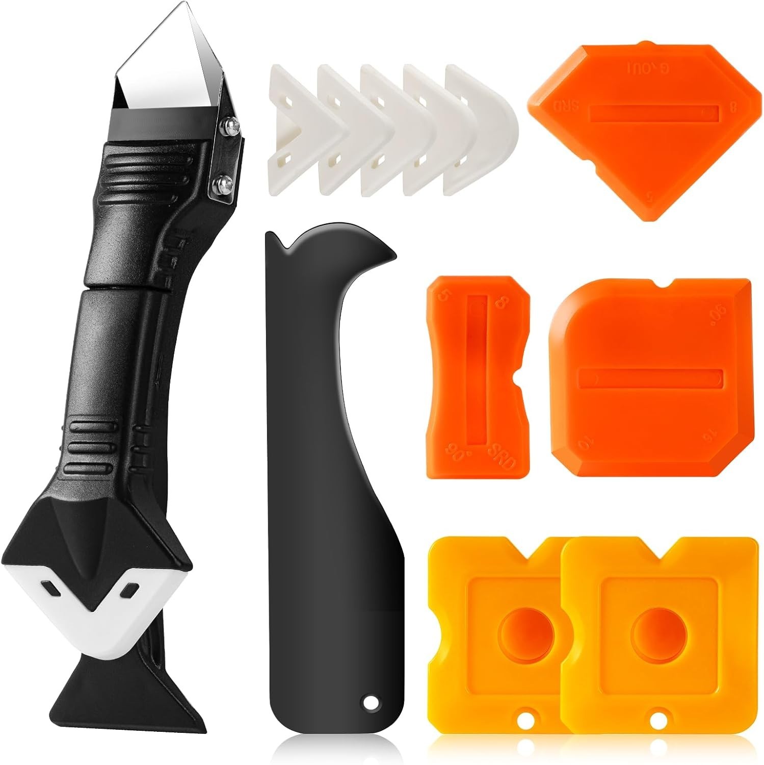3 in 1 Silicone Caulking Tools 12 Pack Caulk Remover Finishing Kit Bathroom