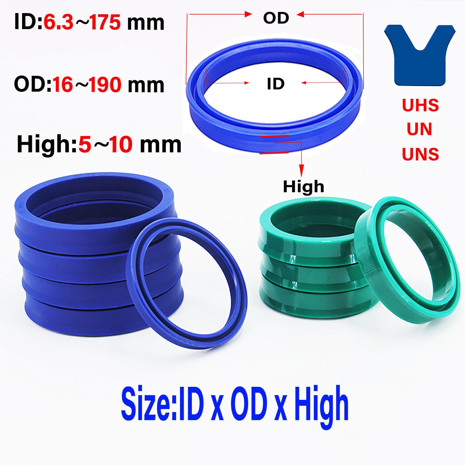 Oil Seals Ring Polyurethane Hydraulic Cylinder Piston Hole Lip UHS/UN/UNS Seal