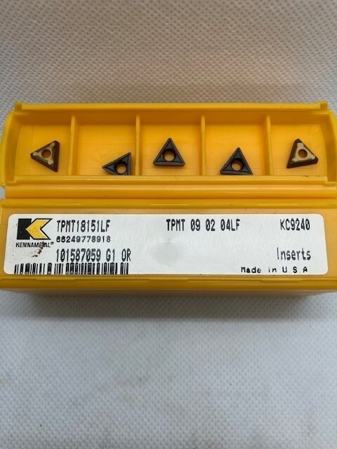 KENNAMETAL Screw-On Inserts TPMT 090204LF KC9240 TPMT18151LF (Pack of 5)