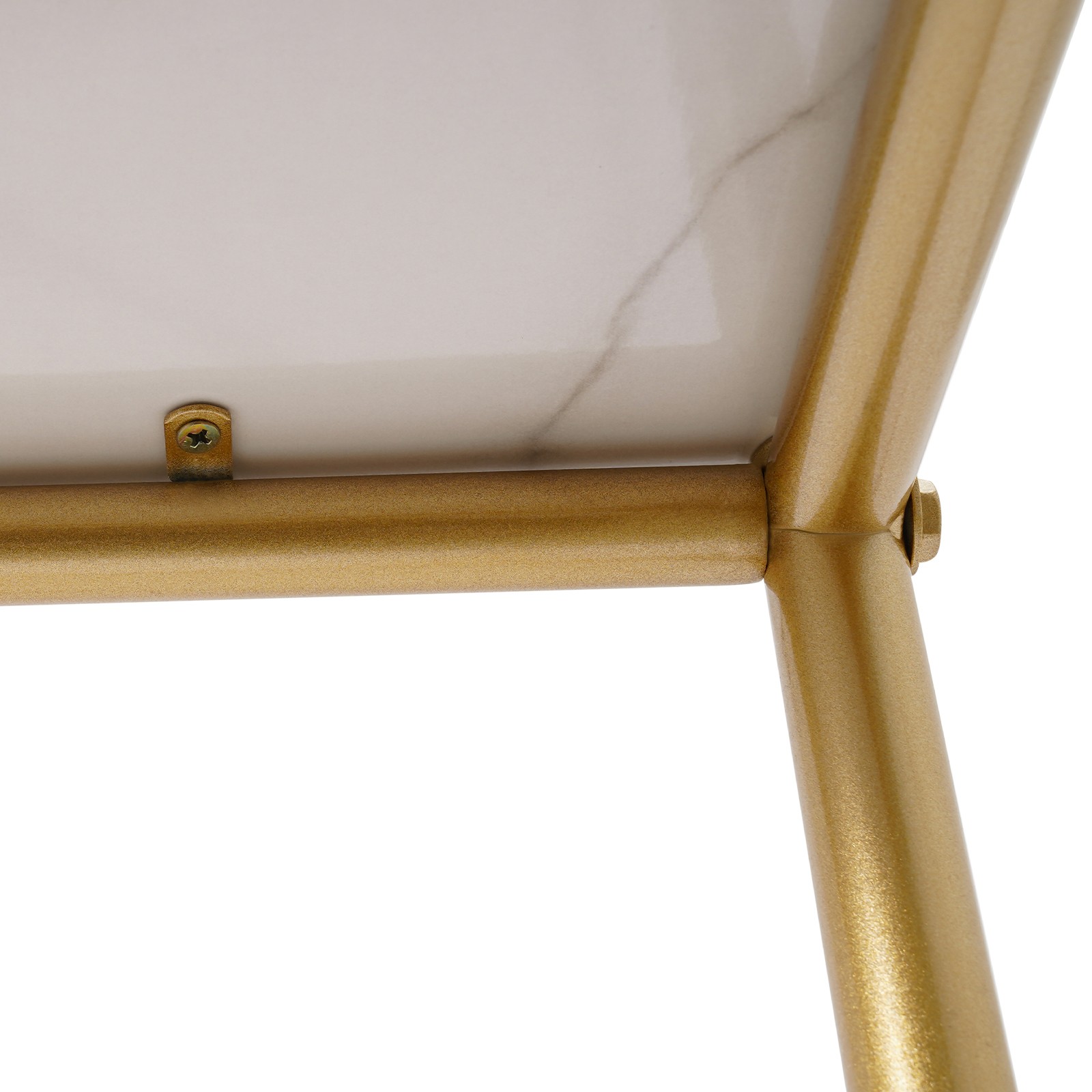 Modern Shoe Handbag Display Table, 2 Tiers Heavy Duty Display Stands White Gold