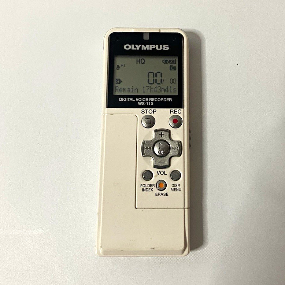 Olympus WS-110 Digital Voice Recorder, Flash Memory Handheld, 17hr 43min