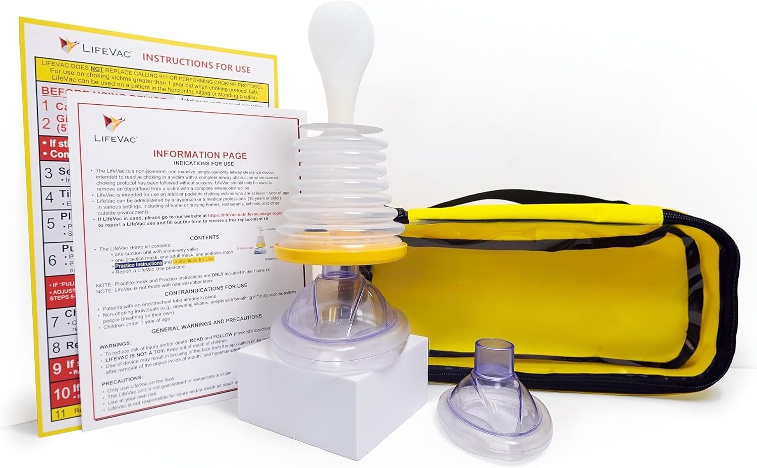 Portable Airway Suction Device – Family First Aid Kit for Emergencies, Yellow