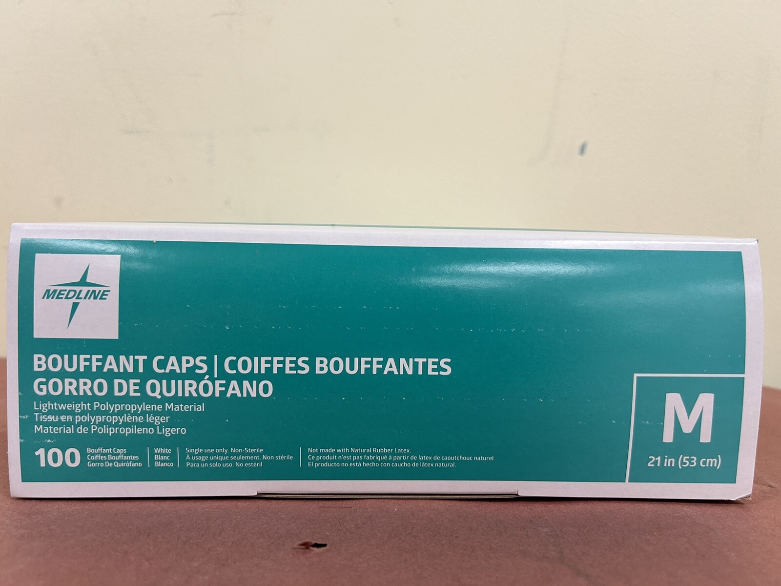 100 Count – Medline 21” Blue Bouffant Cap Non-Woven Disposable Hairnet CRI1002