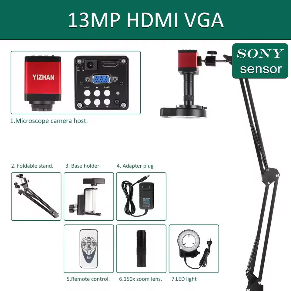 Electronics Soldering Microscope FULL HD 1080P HDMI Camera USB Software