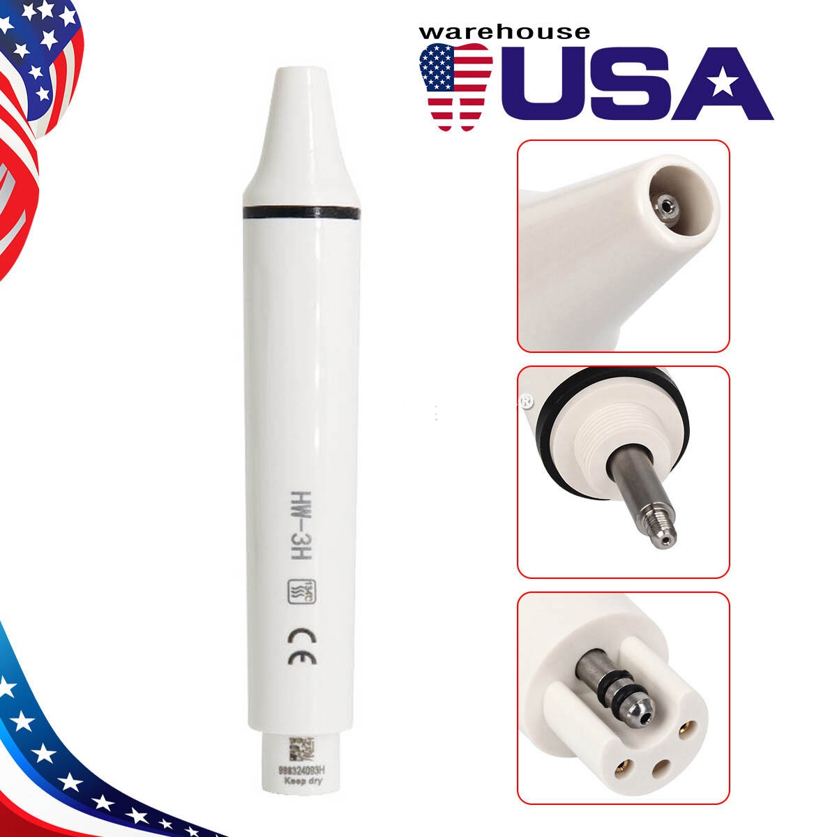 Dental Ultrasonic Scaler Piezo Handpiece Handle Fit for EMS Woodpecker HW-3H