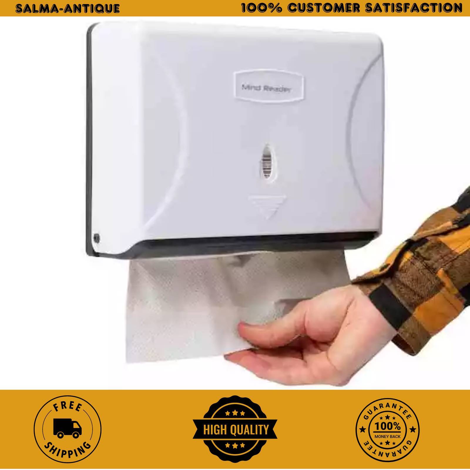 Wall Mounted Multi-Fold Paper Towel Dispenser Tri-Fold , White