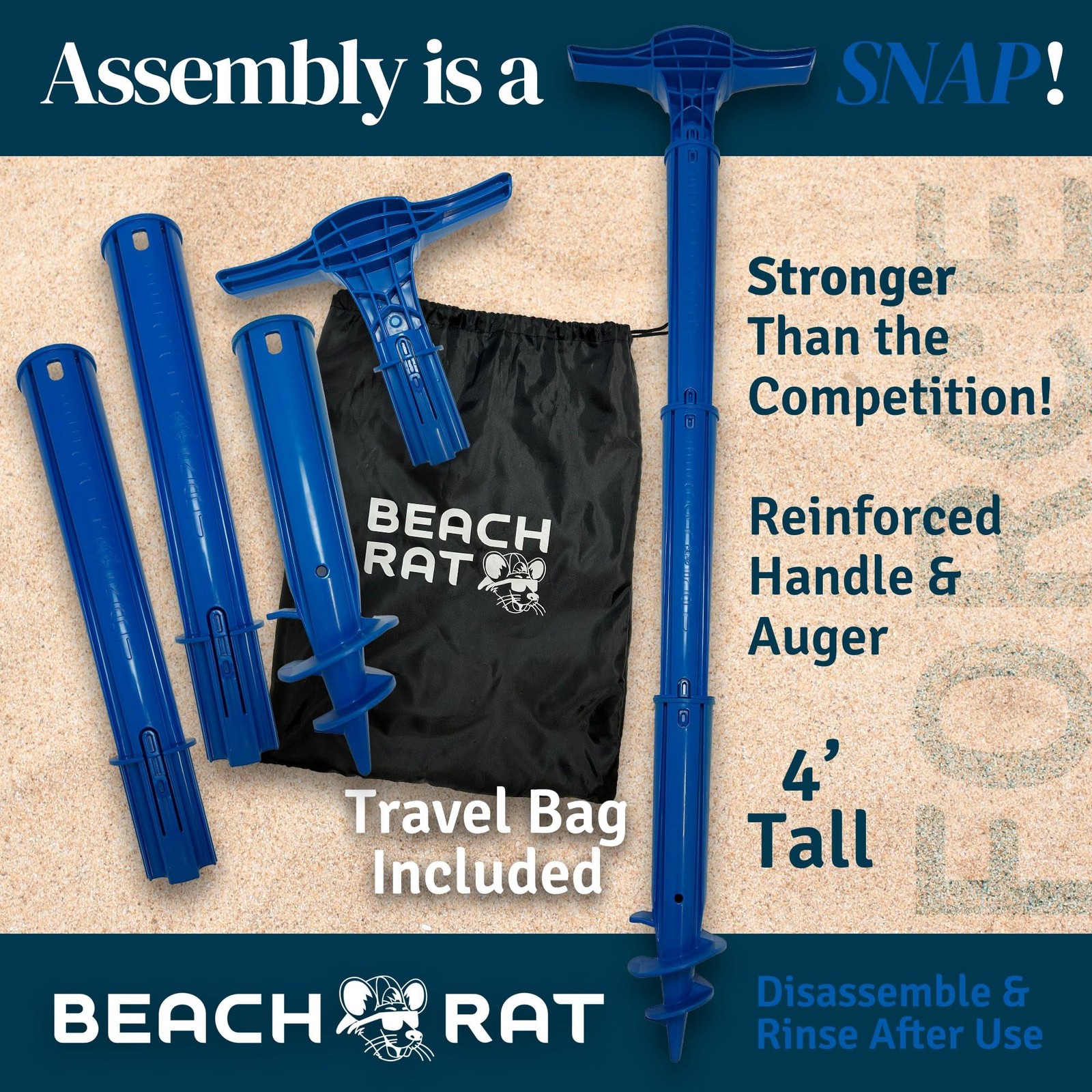Beach Rat Force Bag – 4Ft Jet Ski Anchor/Boat Anchor/Kayak For Shallow Water