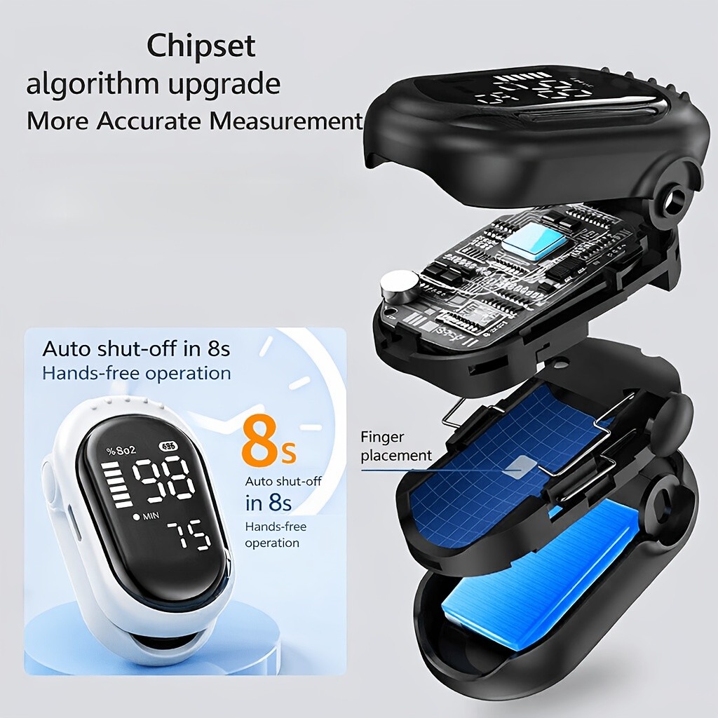 Rechargeable Pulse Oximeter Fingertip Oxygen Monitor Fingertip w/SpO2 Pulse Rate