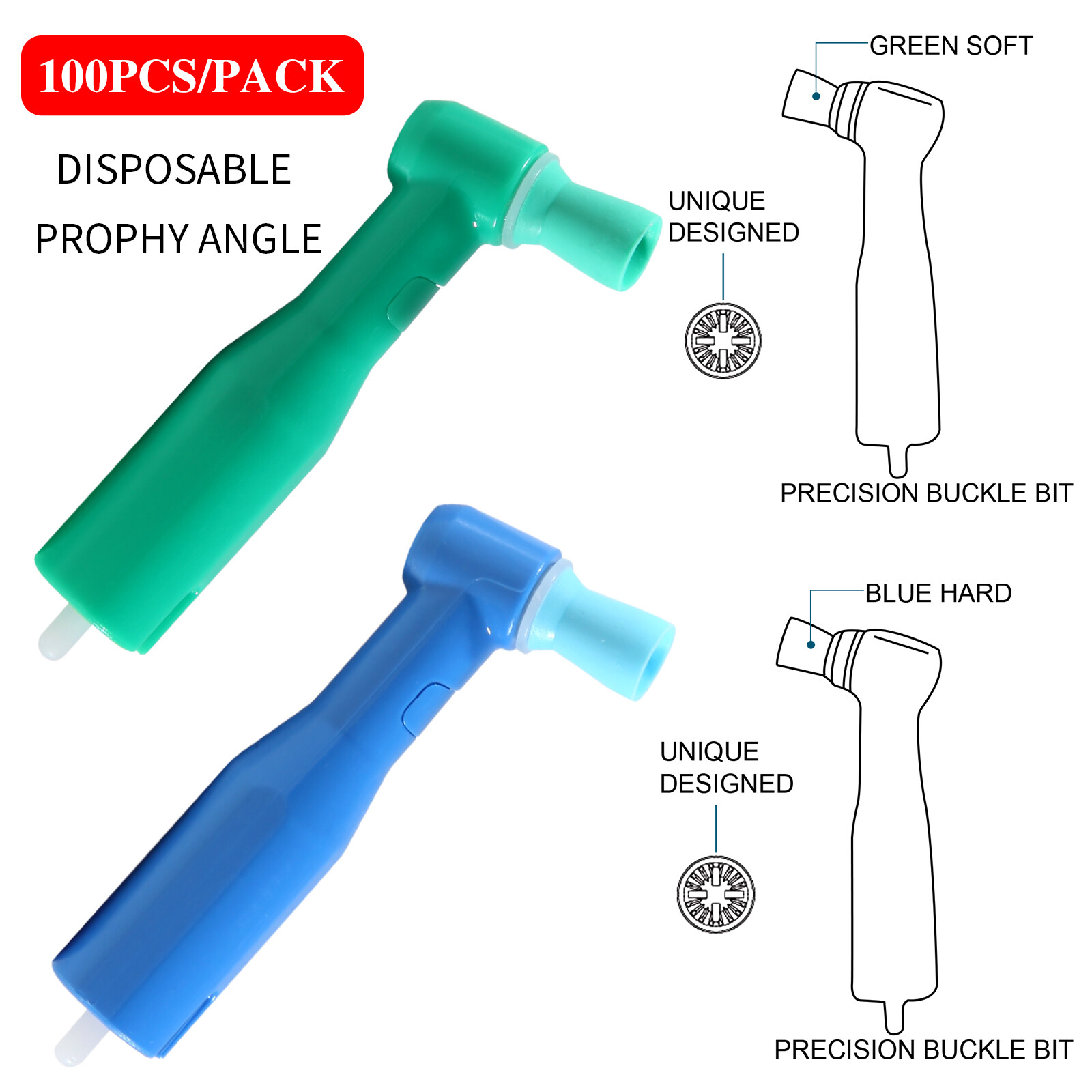 Dental Disposable Prophy Angles Soft firm 105° -Latex Free 100-500 pcs