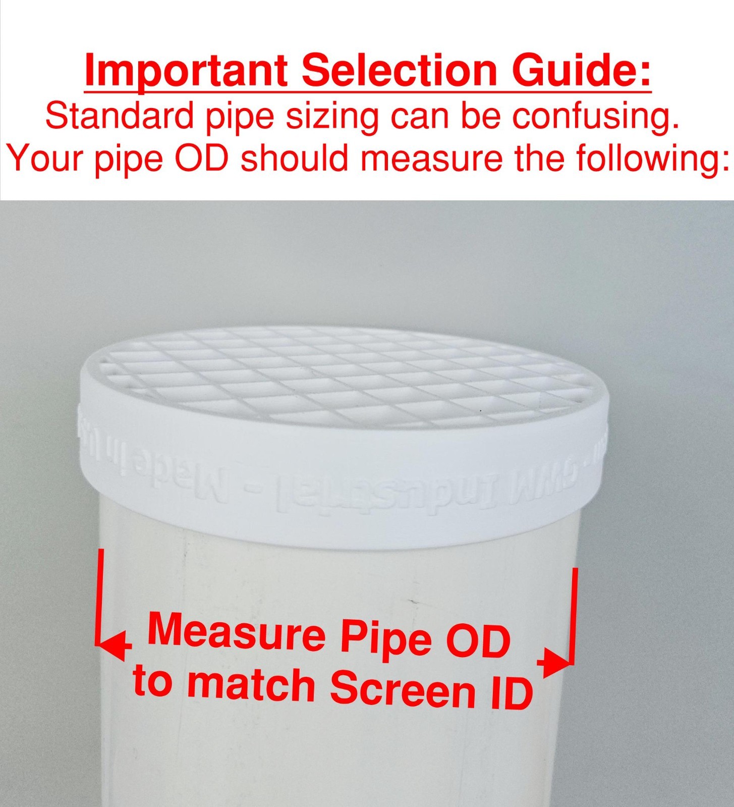 New All Plastic PVC Pipe Mesh Vent Cap, Various Sizes, Fits on Outside of Pipe