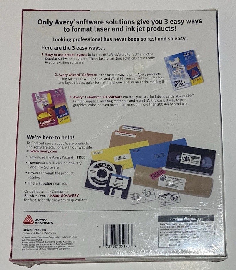 AVERY #5198 WHITE AUDIO TAPE LASER LABELS 12/Sheet total 600 Labels NEW, SEALED!