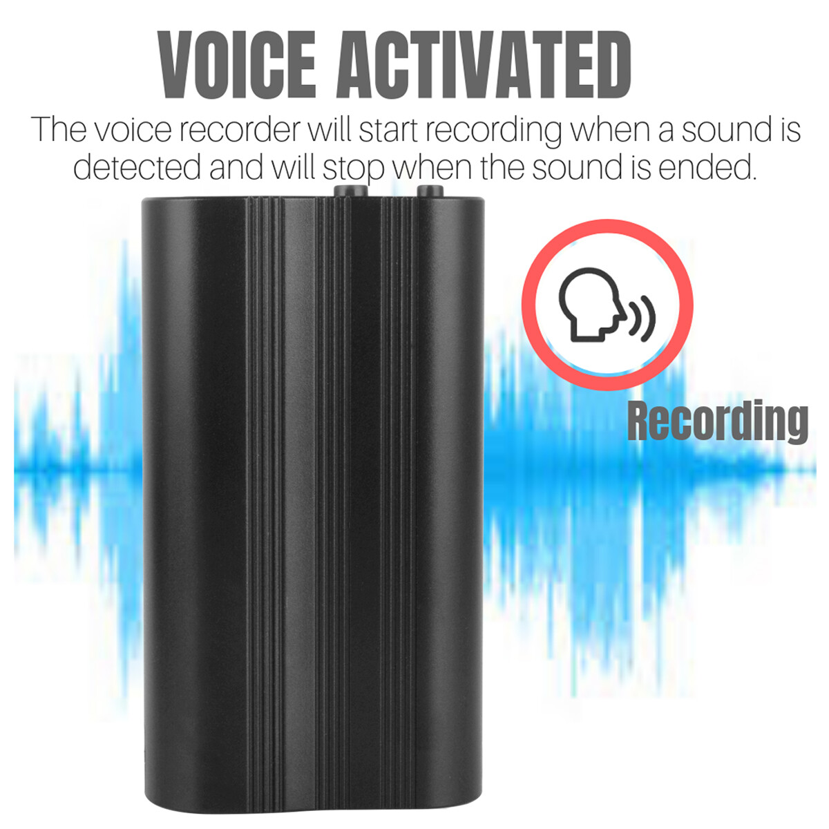 500Hr 16GB Spy Digital Voice Activated Recorder Mini Audio Magnetic MP3 Player