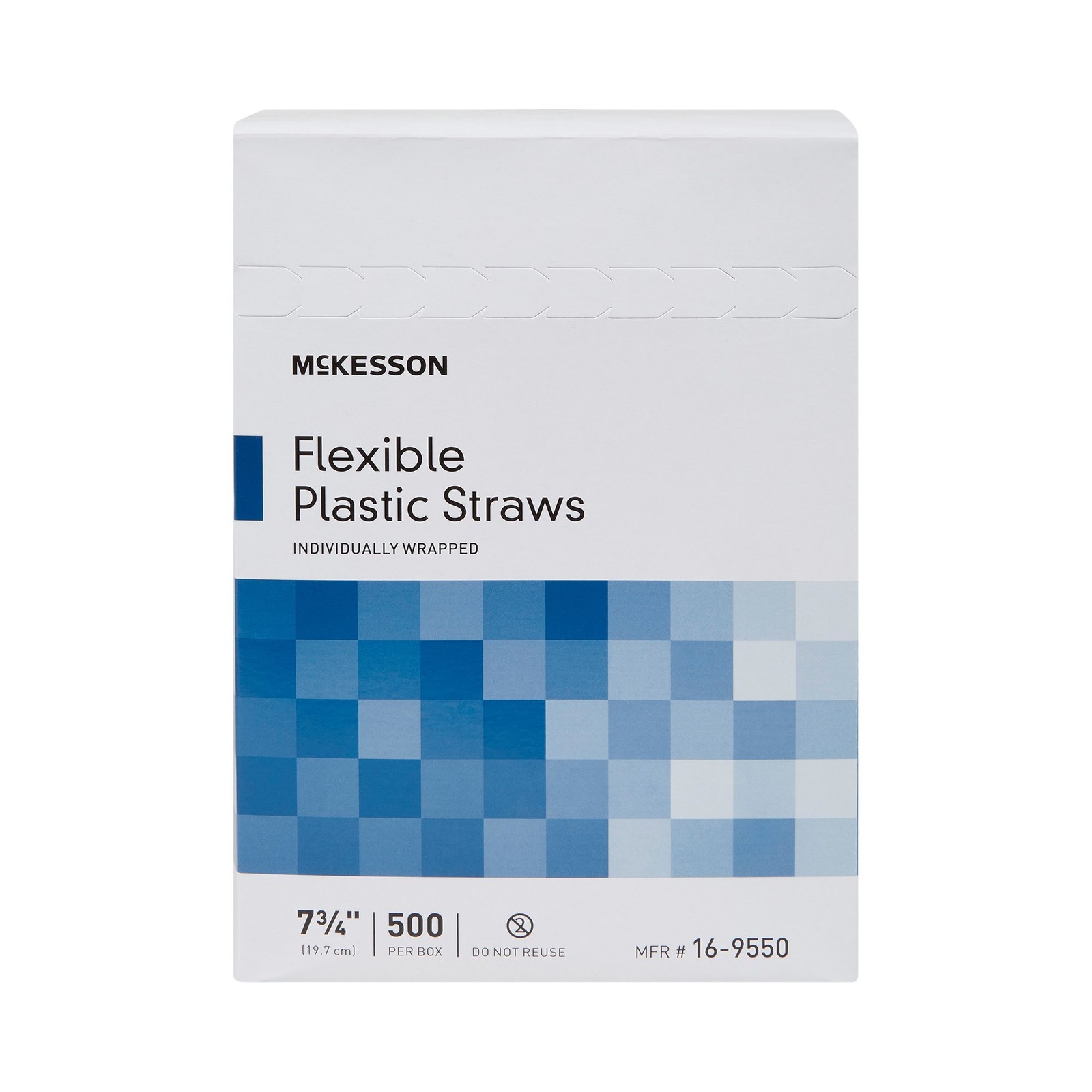 McKesson Disposable Flexible Drinking Straw White Plastic 500 Ct 16-9550