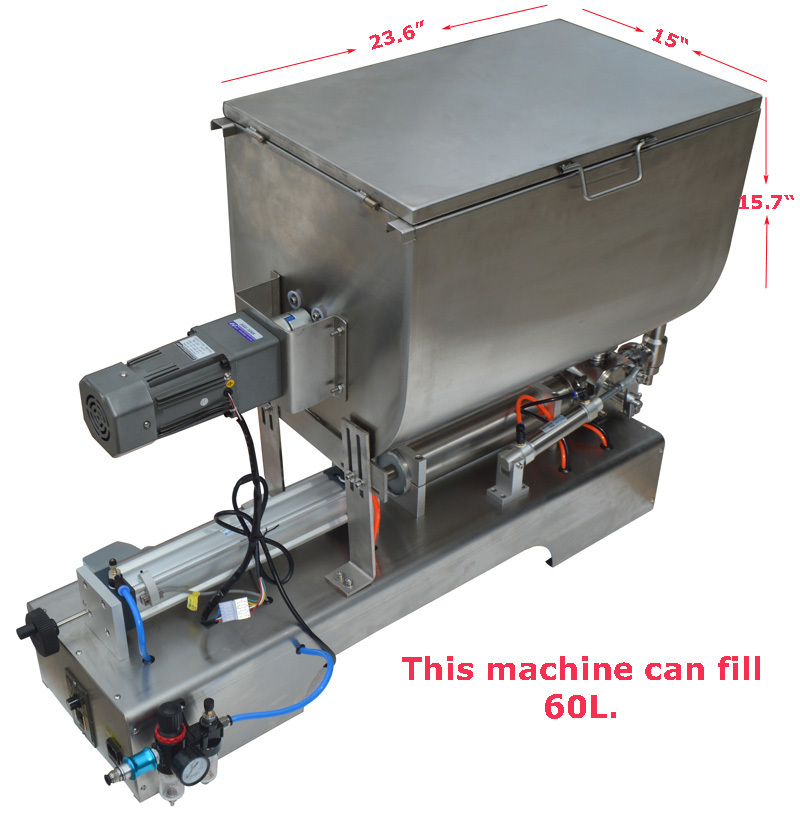 100-1000ml, Paste Filling Mixing Machine, Piston Filler Machine with Big Hopper