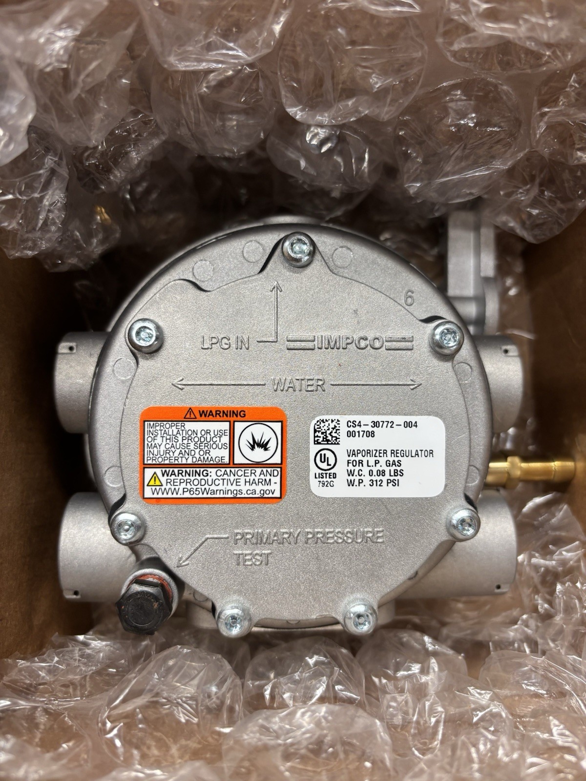93820-03400 11FK-53040 IMPCO MITSUBISHI FORKLIFT REGULATOR VAPORIZER LPG,