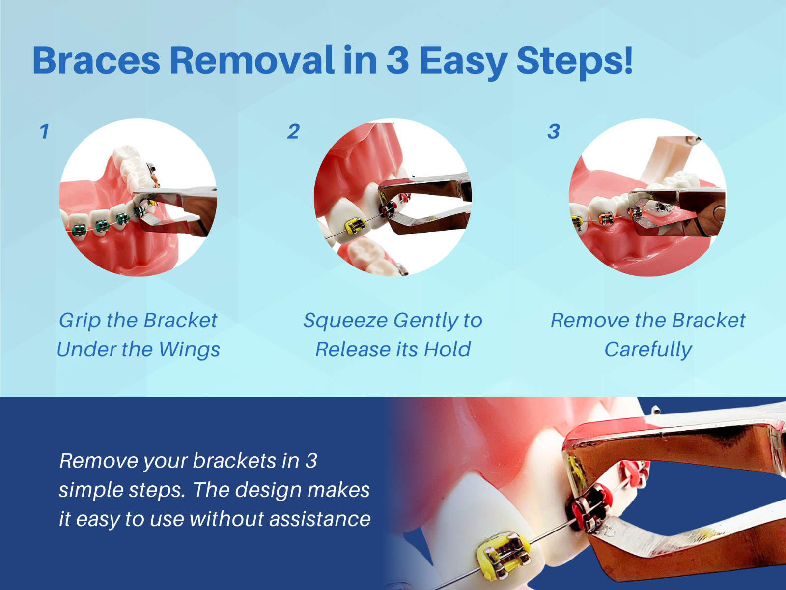 Straight Bracket Removing Pliers Dental Braces Removal Tool ARTMAN