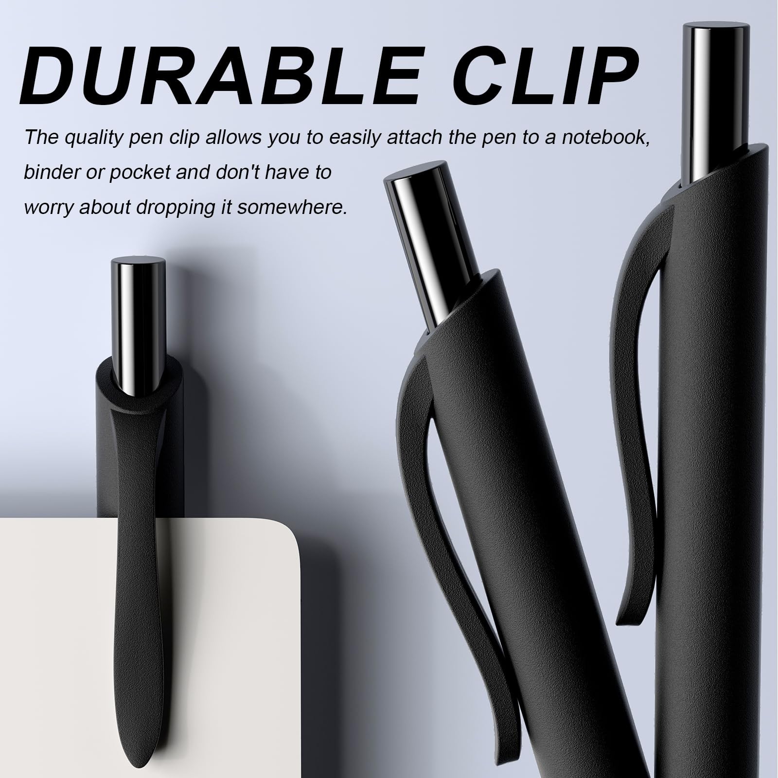 InkSlick 50 Pack Black Ink Pens – Bulk Pens, 1 Count (Pack of 50),