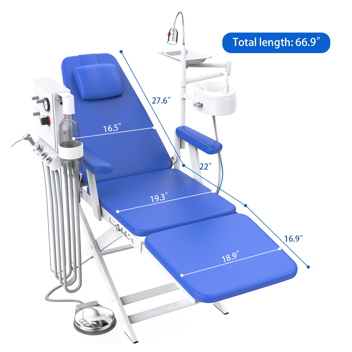 Mobile Dental Portable Folding Chair Unit +Air Turbine +LED Light /Turbine Unit