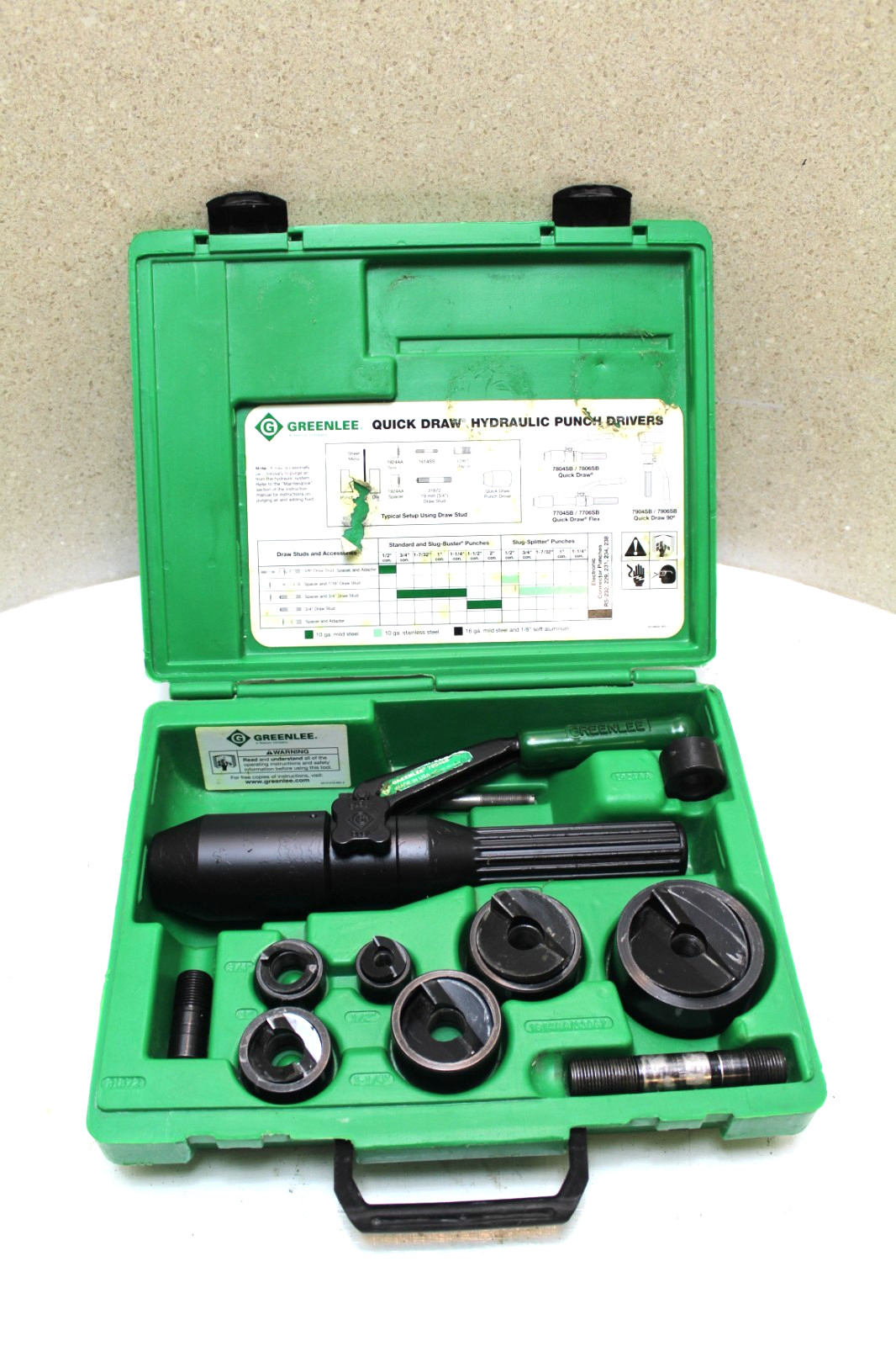 GREENLEE 7906/7806 SB Quick Draw Hydraulic Knockout Set (100% TESTED)