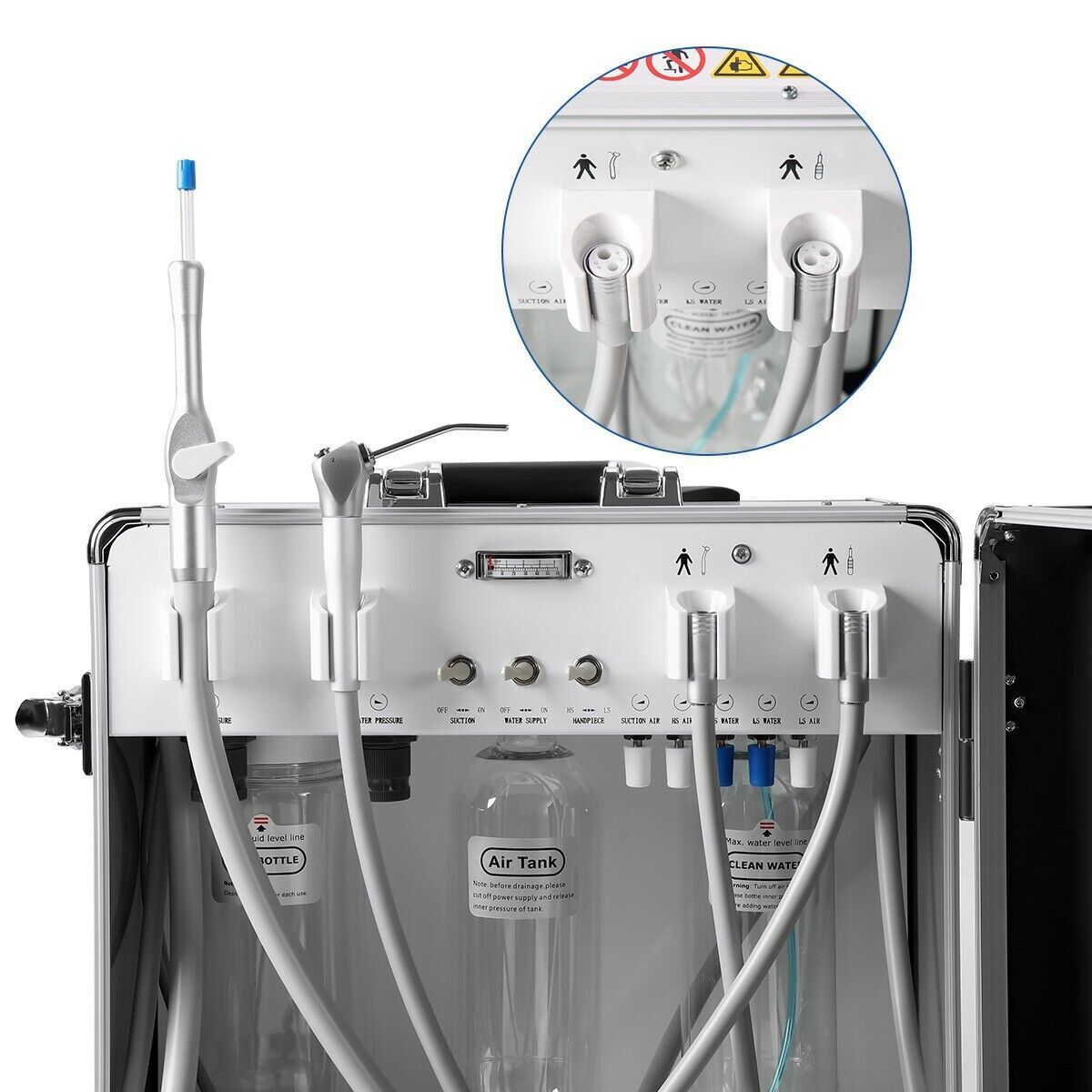 Portable Dental Delivery Unit High-Strength Aluminum Box with Air Compressor