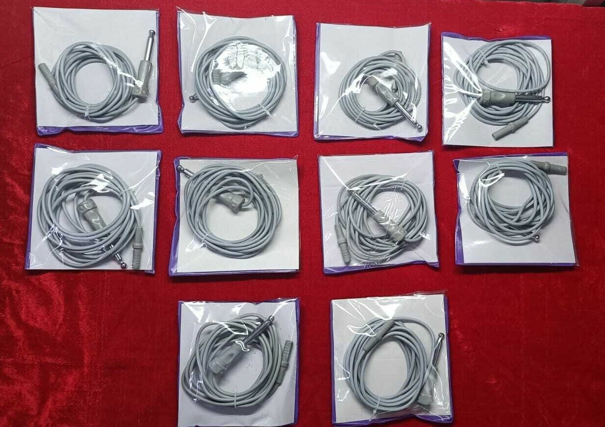Monopolar Laparoscopic Cable Cord one Side 4mm Female Hole Reusable 10pc