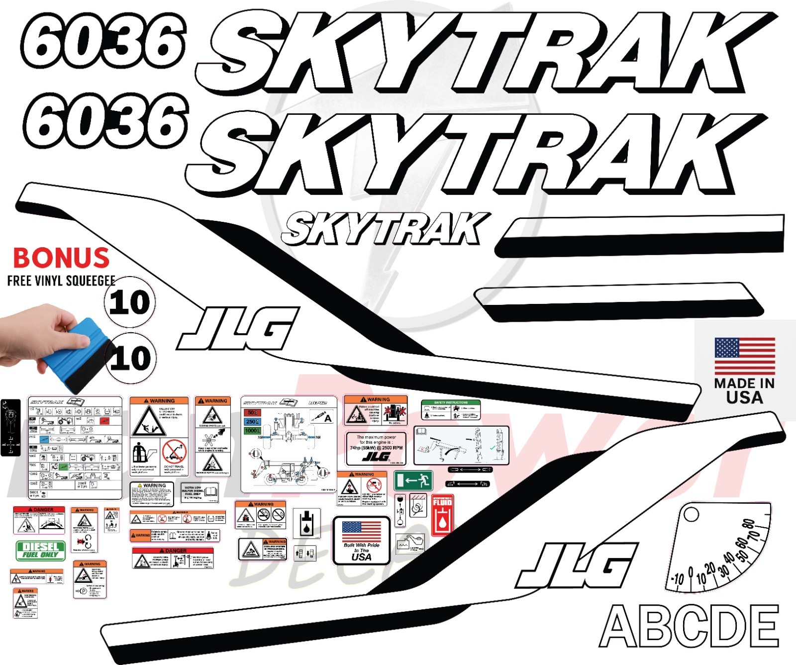 Fits JLG 6036 Decal Kit Telehandler – 8 YEAR OUTDOOR – 3M VINYL/ Free shipping