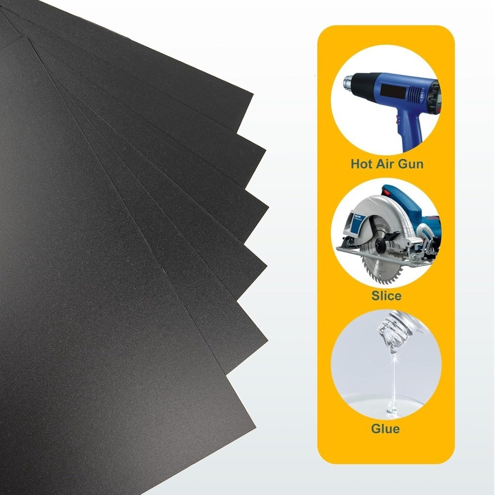6 Pack Black Plastic Sheet 8x12x0.04 Inches Flexible High Tensile DIY Plastic