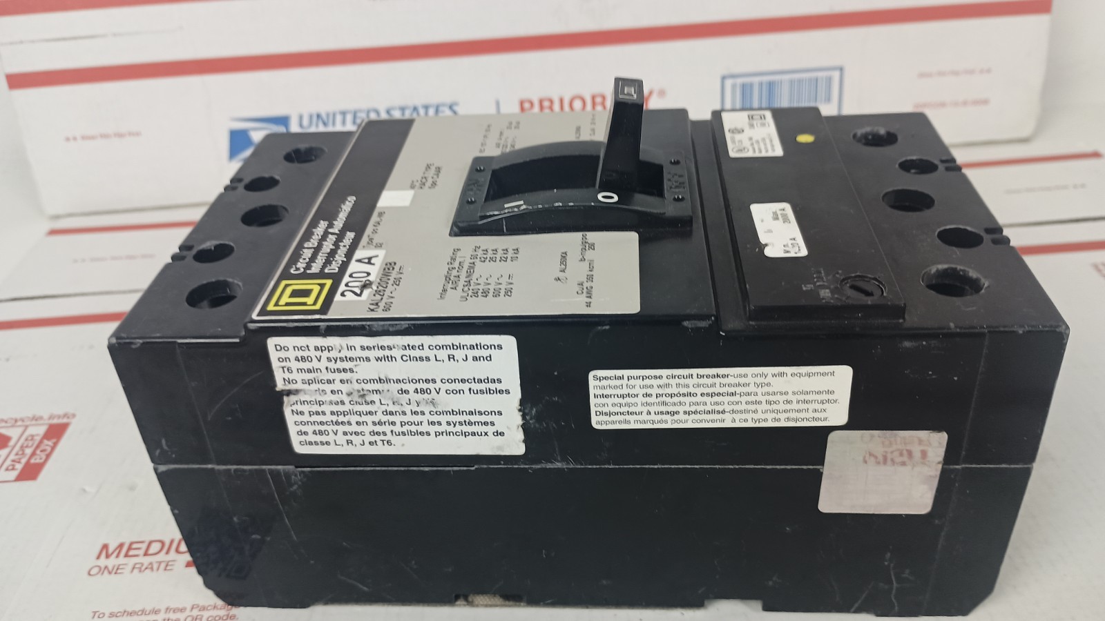 Square D KAL KAL26200 2 Pole 200 Amp 600v Gray Label I-Line Circuit Breaker «AK»