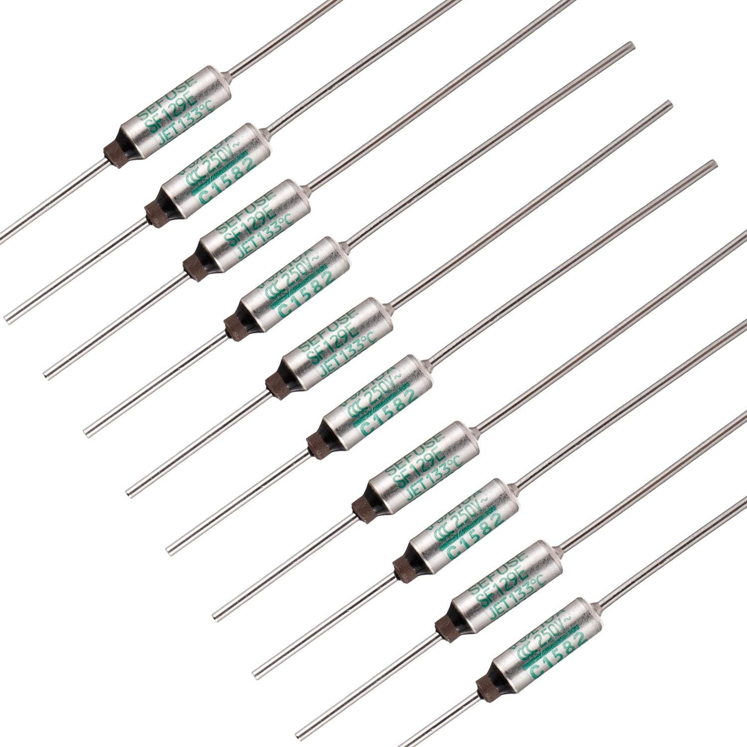 SF129E SEFUSE 10A 250V Thermal Fuses 133 Degrees Celsius Thermal Cutoffs 10 Pack