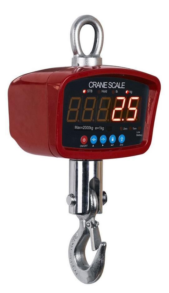 2,000 LBS x 0.5 LB Hanging Portable LED Crane Scale Recharge Battery NEW