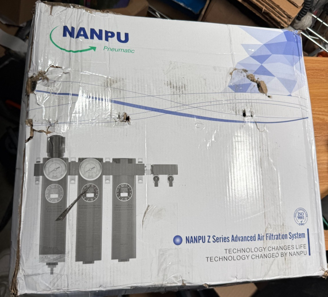 NANPU 1/2″ 3-Stage Air Filtration System ZPA-04-R Compressed Air Dryer New NIB