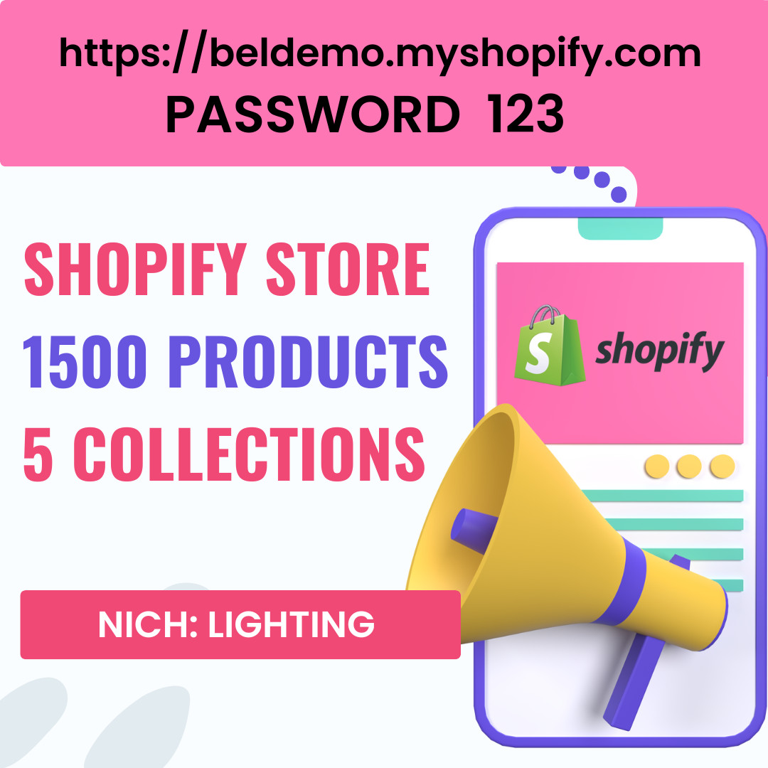 READY-MADE DROPSHIPPING Shopify Store – Lighting – 1500 Products – 5 Collections