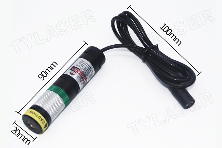Waterproof D20x90mm Focusable 520nm Green Line Laser Module with Adapter&Bracket