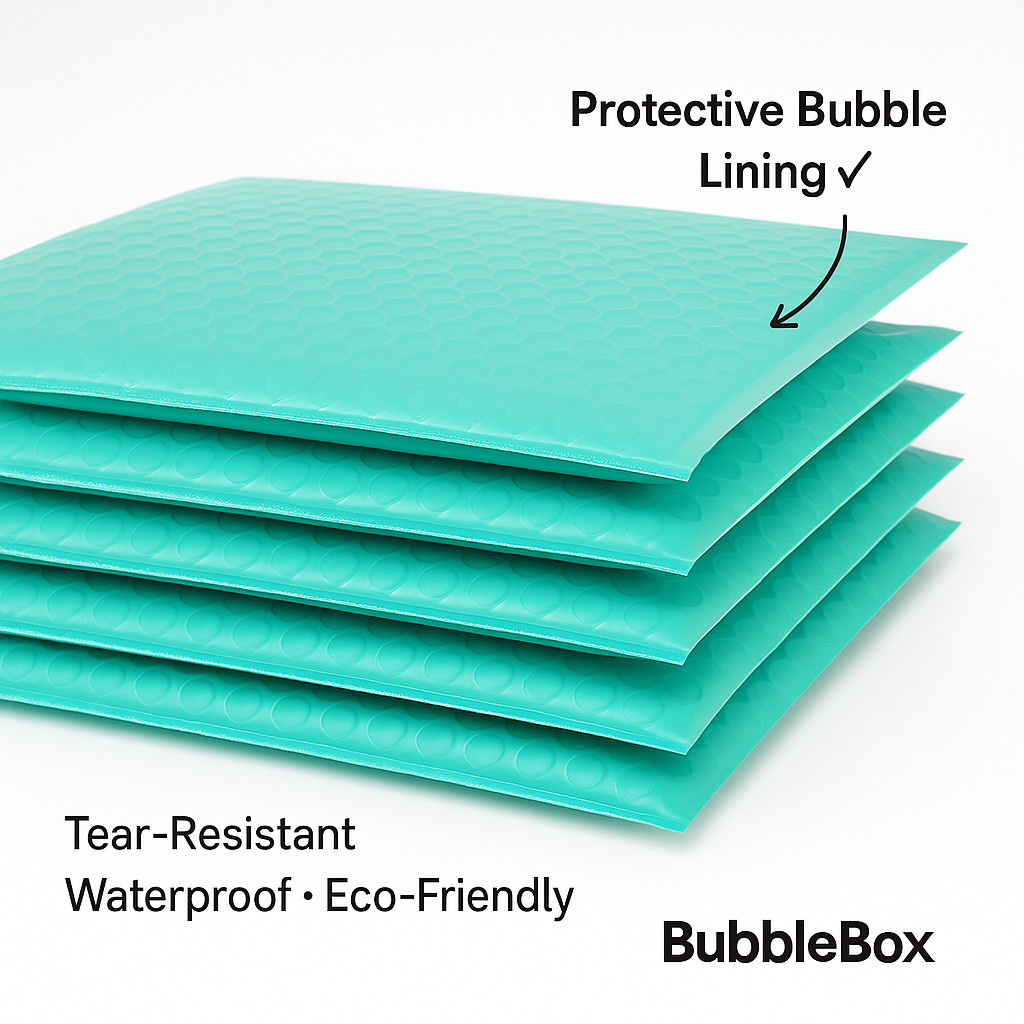 Teal Poly Bubble Mailers #000-# 5| 50/100/200 Packs | Shipping Supplies