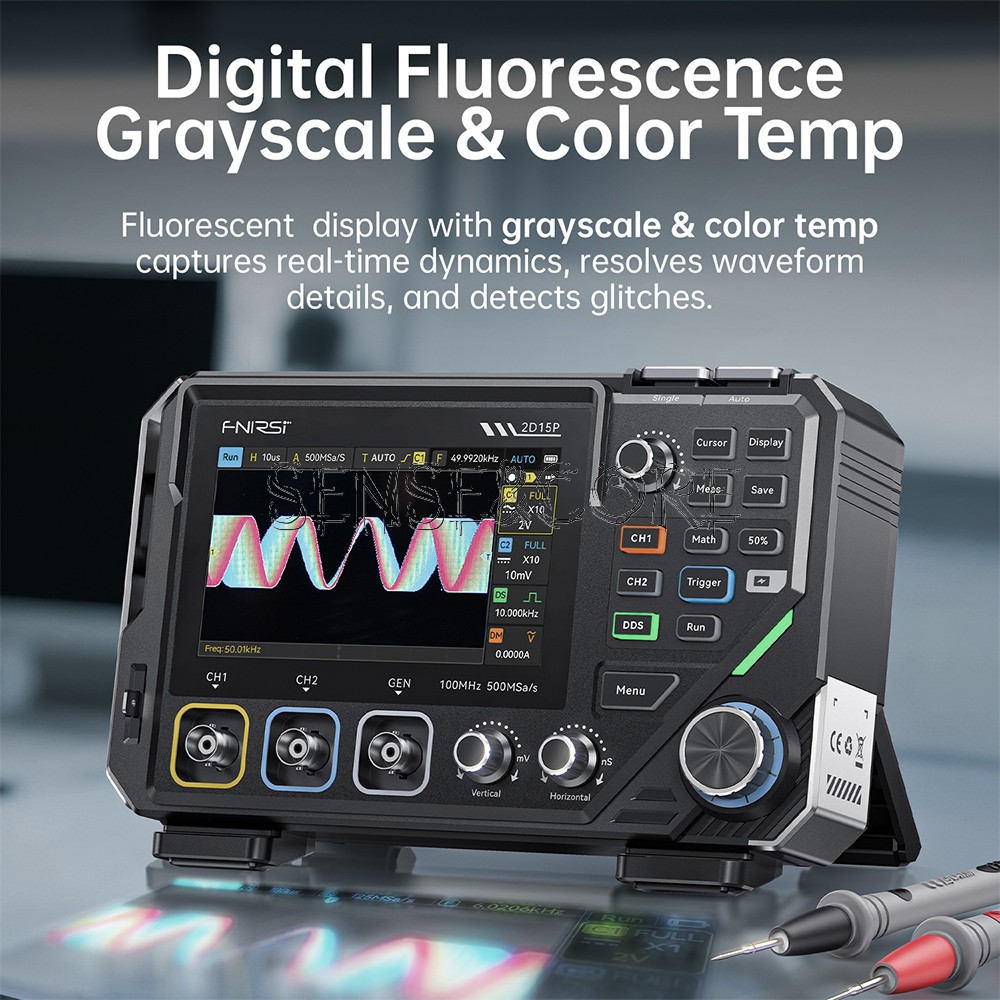 FNIRSI 2D15P Digital Multimeter Oscilloscope Signal Generator 100Mhz 500MSa/s
