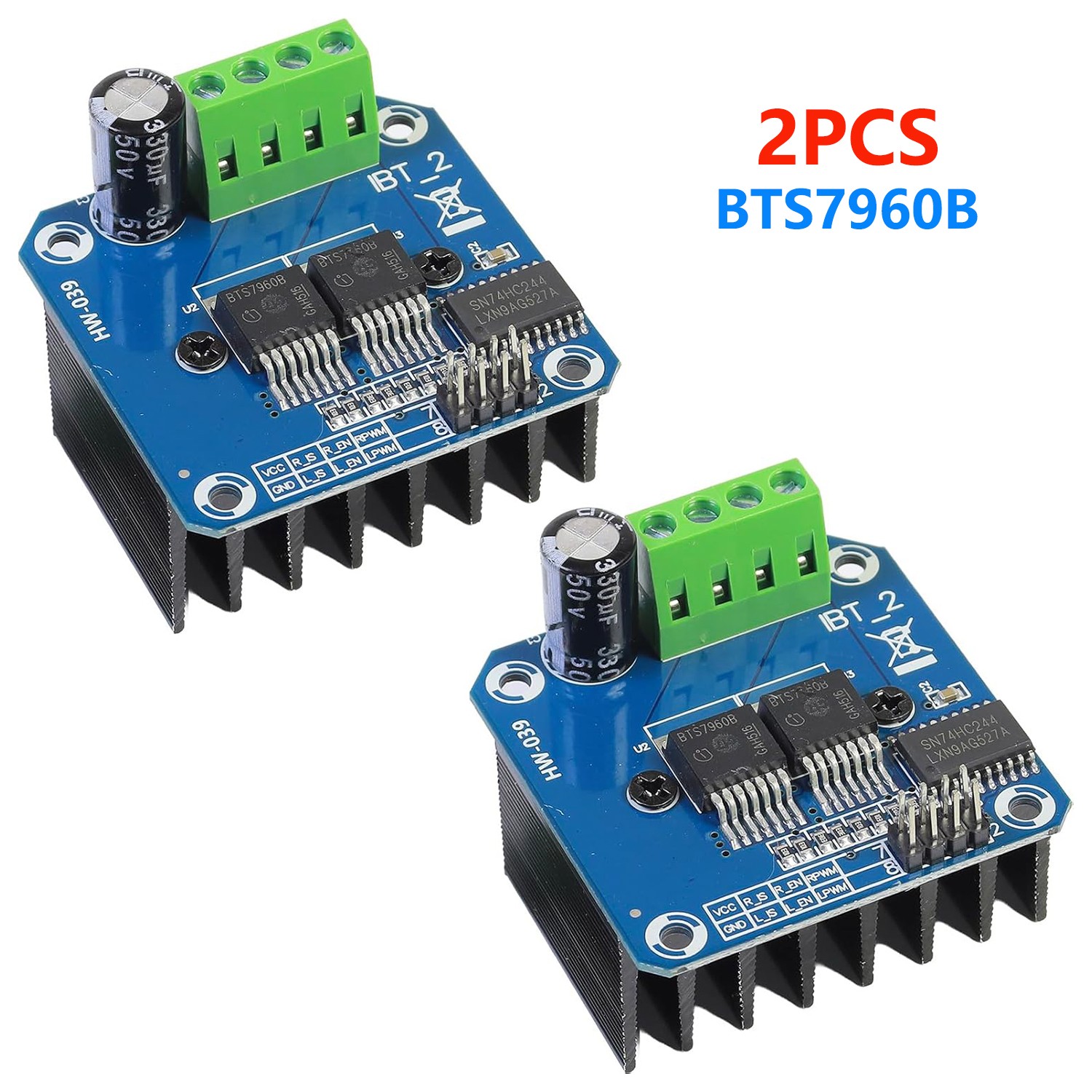 2PCS Semiconductor BTS7960B Motor Driver 43A H-Bridge Drive PWM For Arduino NEW