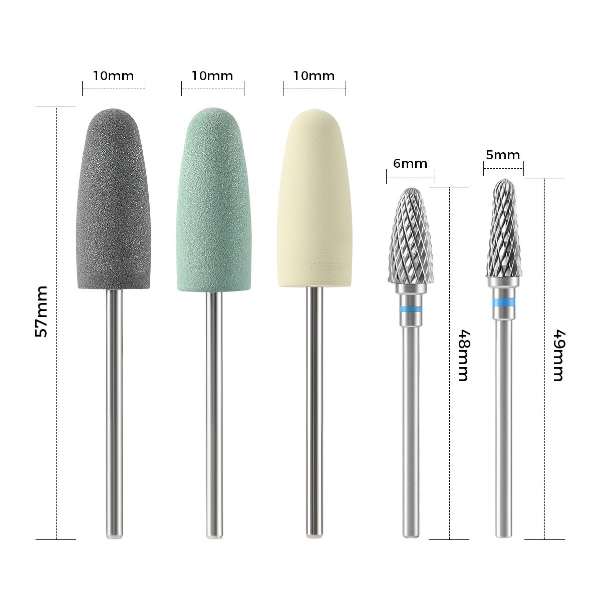 8Pcs Dental Resin Base Acrylic Polishing Kit Silicone Polishers Burs HP 2.35mm