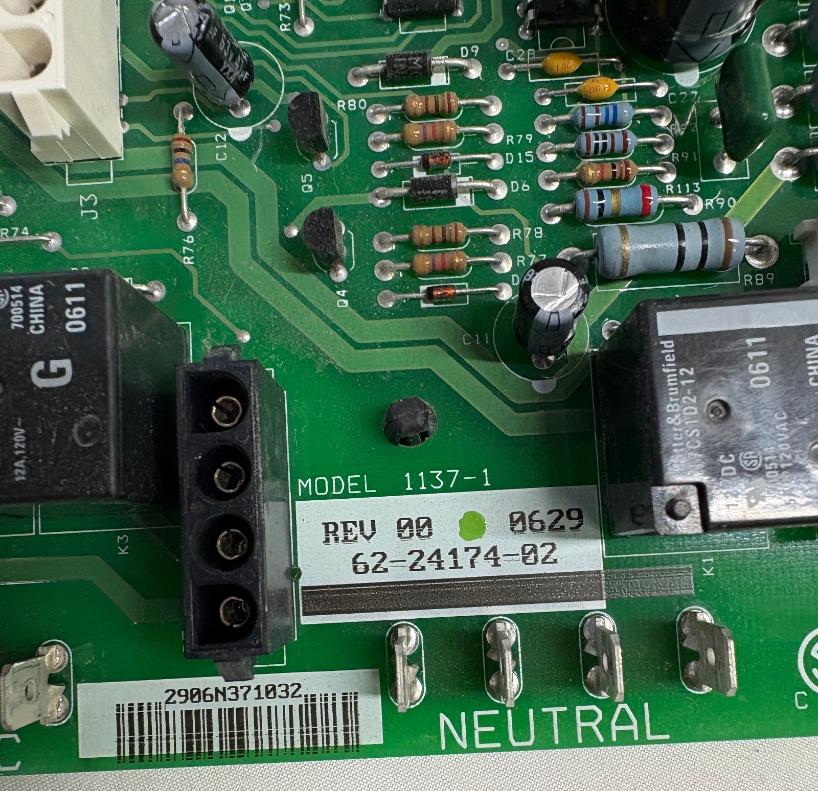 Rheem Ruud 62-24174-02 Furnace Control Board OEM 1137-1 Works Perfect Shipped!