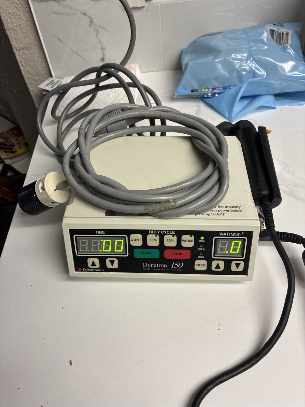 Dynatronics Dynatron 150 Ultrasound Therapy Unit w/Probe & Soundhead, Power Cord