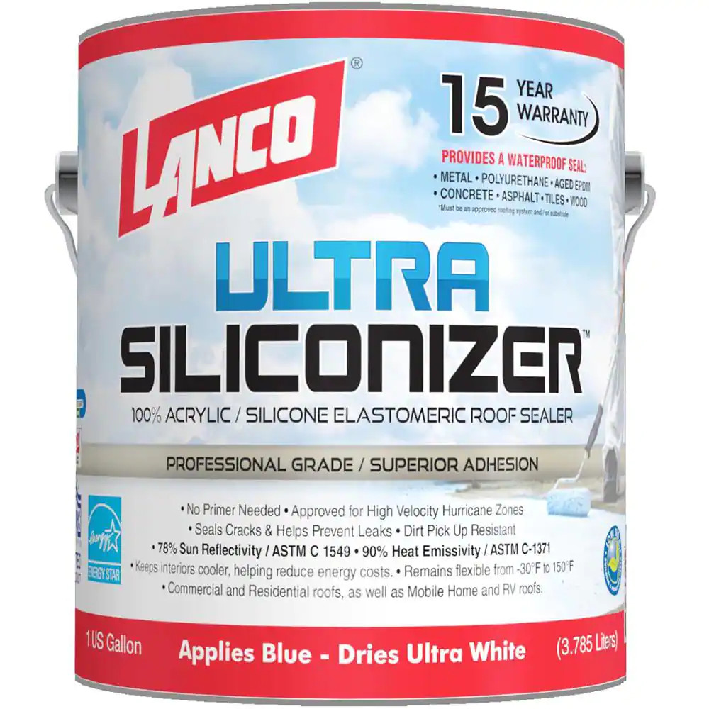 1 Gal. Ultra Siliconizer 100% Acrylic Elastomeric Reflective Roof Coating NEW