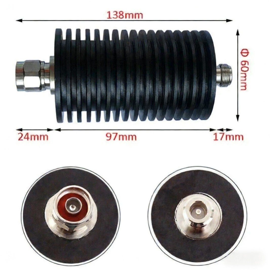 3db,6db,10d,15db,20db,30db,40db,50db, 60db 100 Watt rf Fixed Attenuator DC-3/4G-