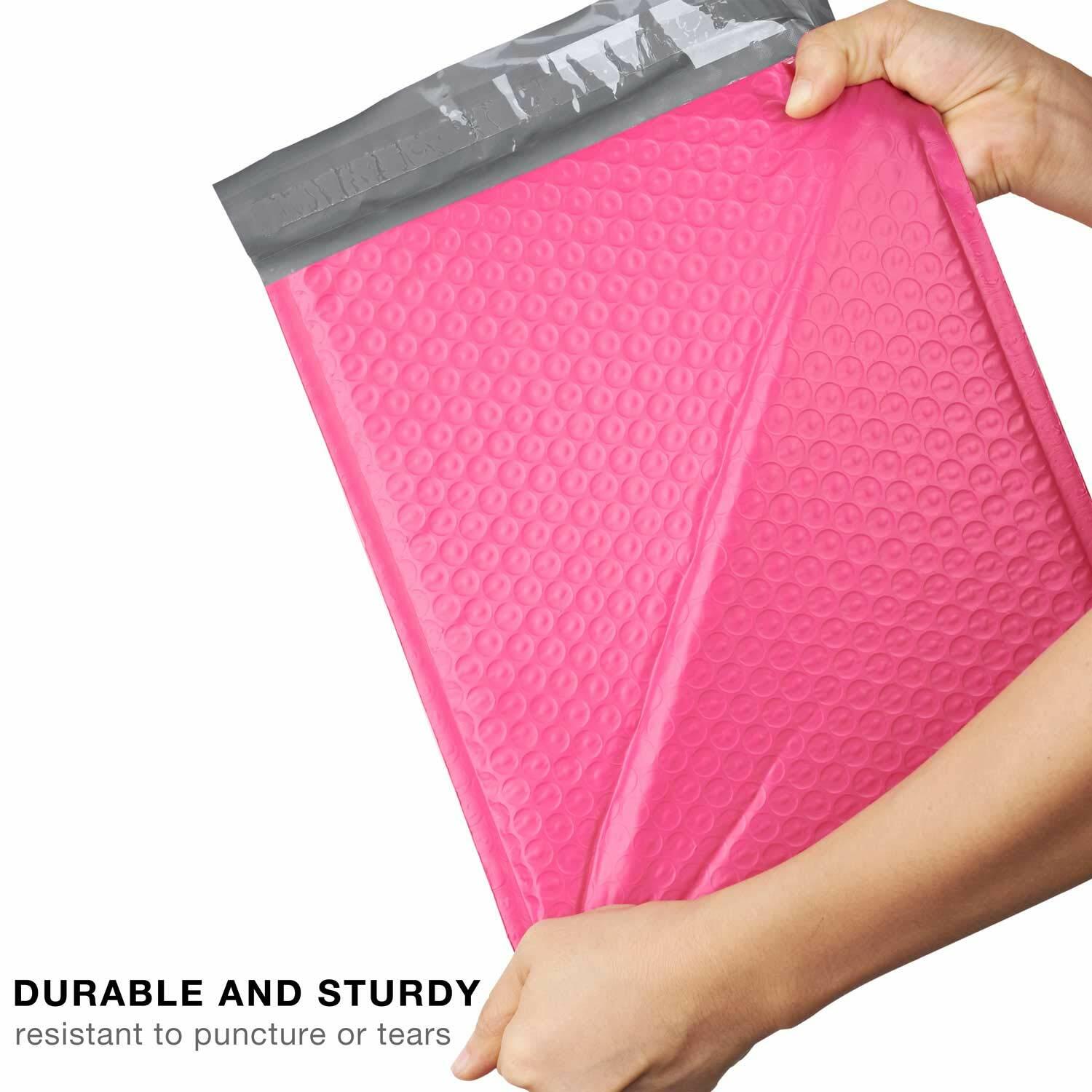 500 #0 Pink Poly Bubble Padded Envelopes Self-Sealing Mailers 6X10 (Inner 6×9)