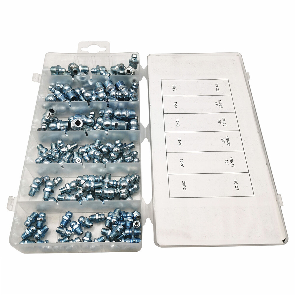 US110Pc Hydraulic Grease Assortment Lube Lubrication Assorted Zerk Straight90/45