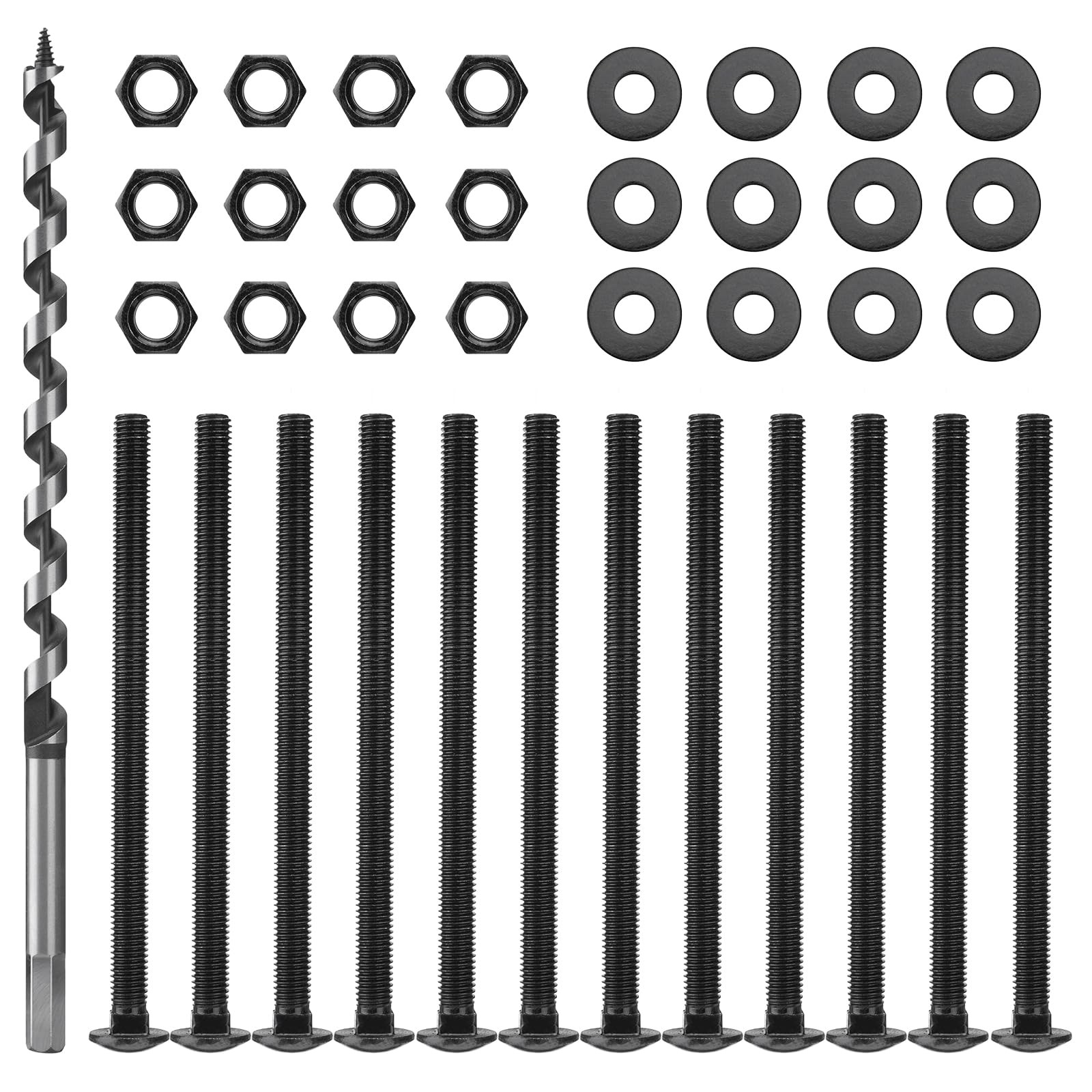 SPARKWHIZ 1/2 in. x 8 Carriage Bolt Kit Includes 12 Bolts, 12 1/2-13 UNC