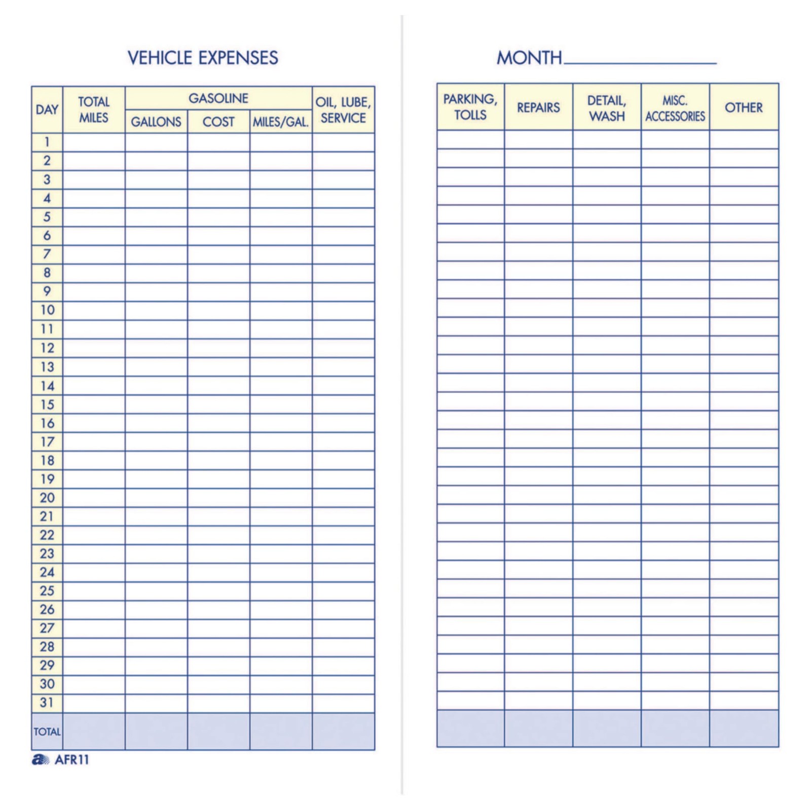 Adams Vehicle Expense Journal, , 3.25 x 6.25 Inches, 3-1/4″ x 6-1/4″, White