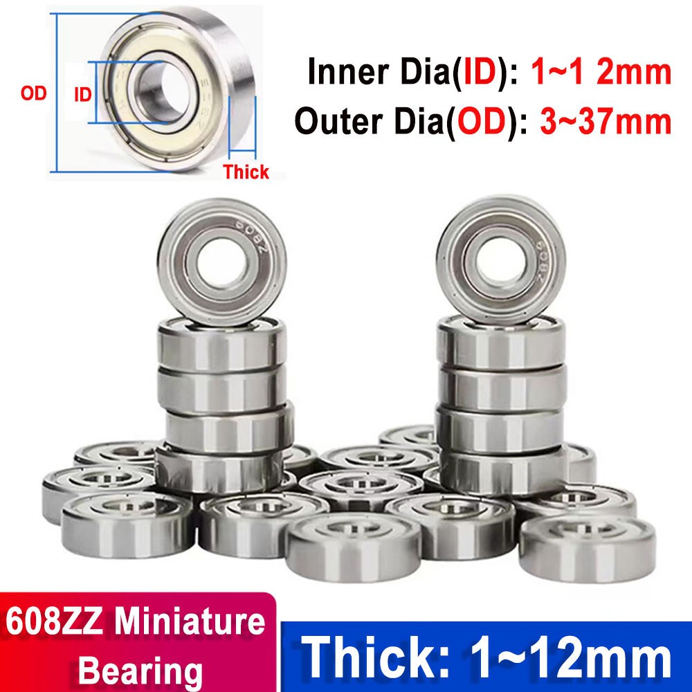 Miniature Ball Bearings Micro Mini Small Seal 1/2/3/4/5/6/7/8/9~12mm Inner Dia
